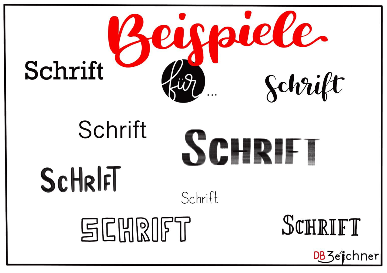 Beispiele für Schrift by @katja.visualisiert CC-BY